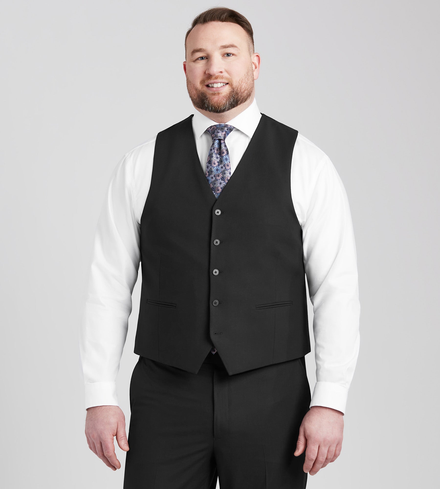 Modern Fit H-XTech Suit Separate Vest – George Richards Big & Tall