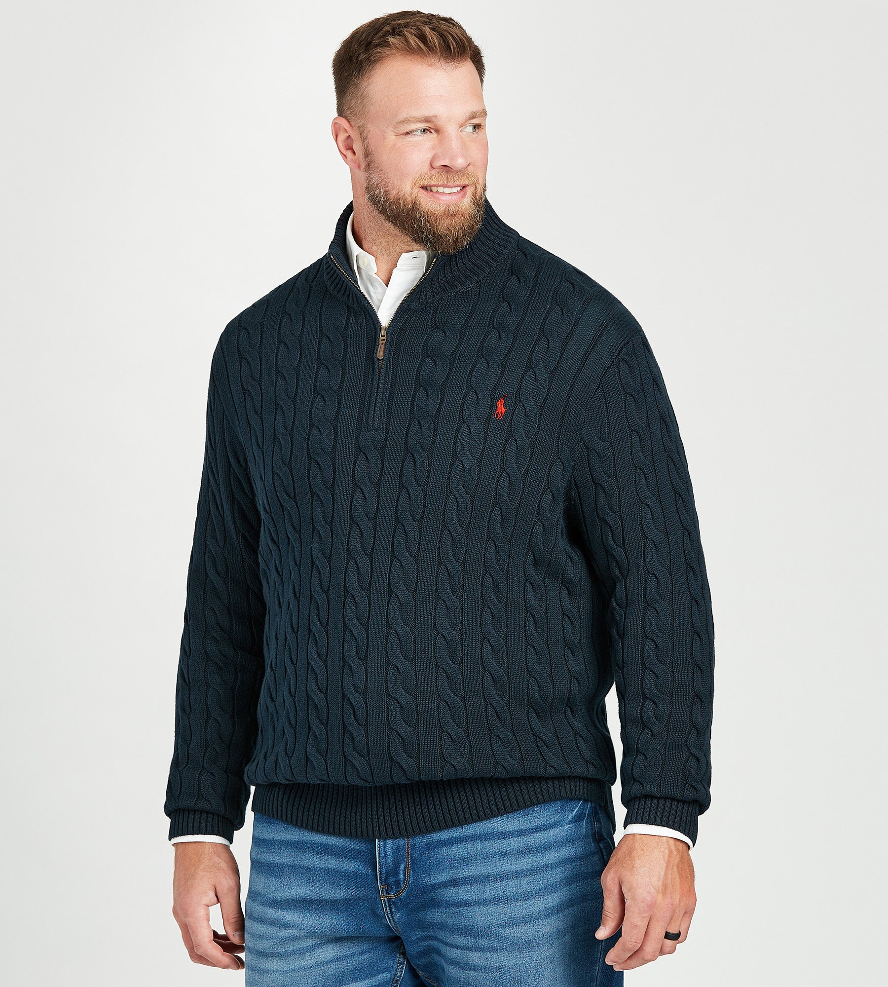 Cable-Knit 1/4 Zip Sweater | Polo Ralph Lauren | George Richards