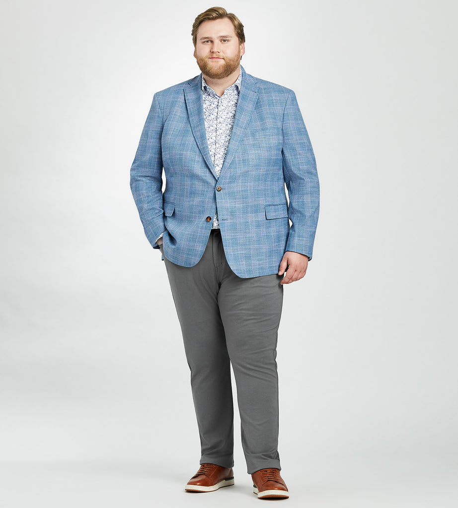 Modern Fit Plaid Woven Sport Jacket – George Richards Big & Tall