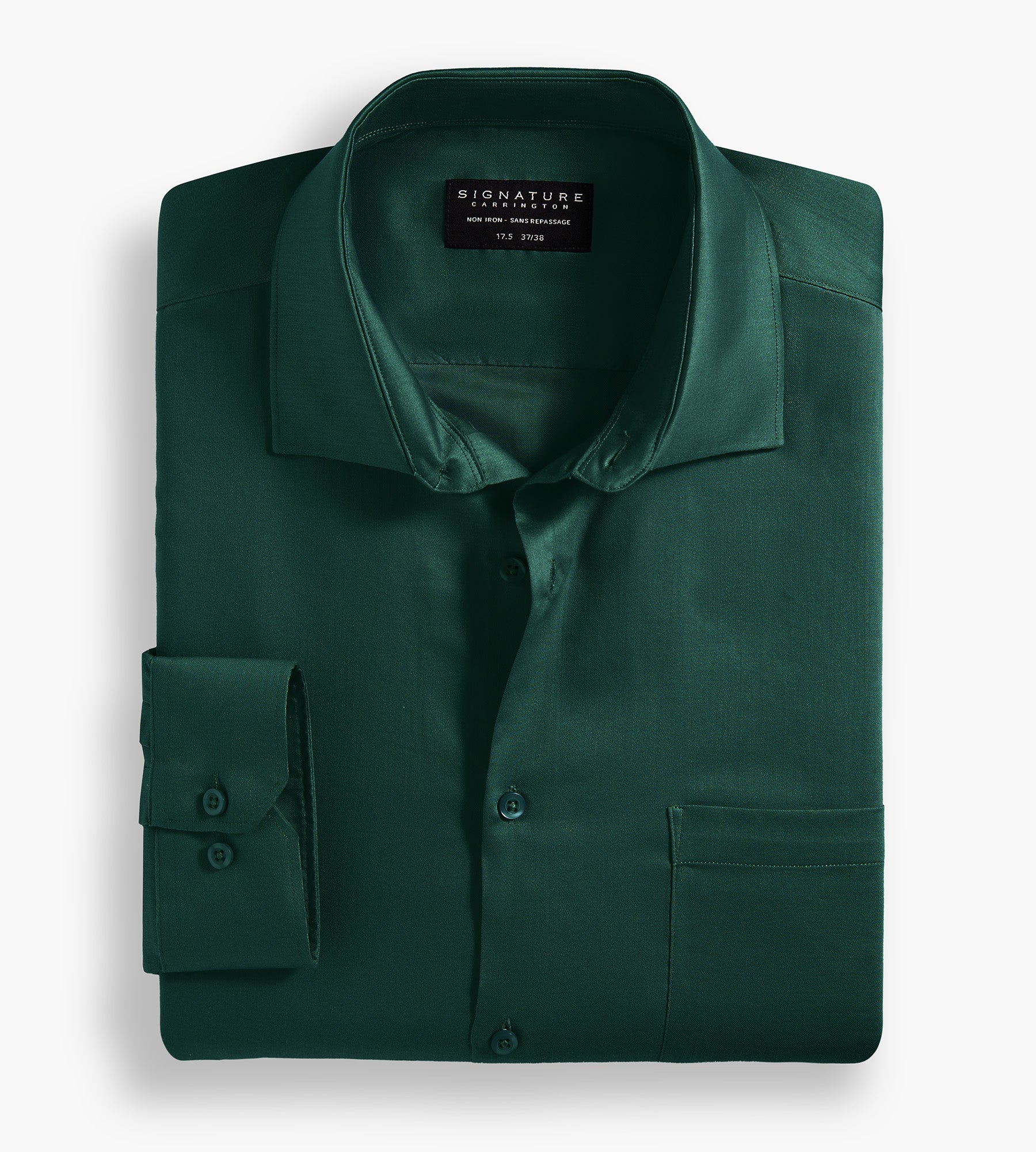 Classic Fit Non-Iron Sateen Dress Shirt | Signature Carrington