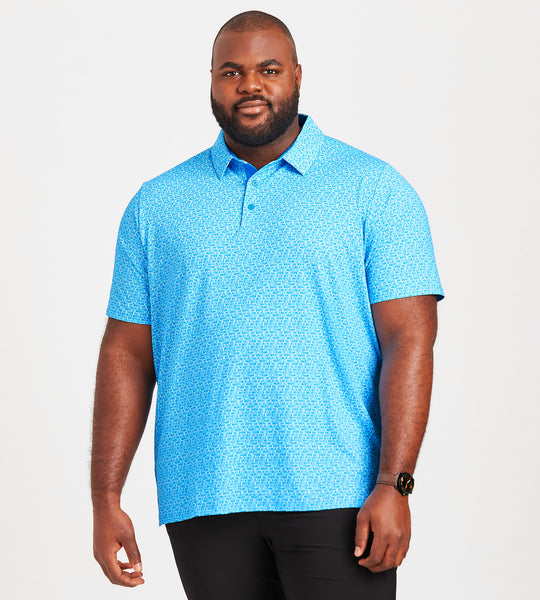 Tile Gingham Print Polo – George Richards Big & Tall