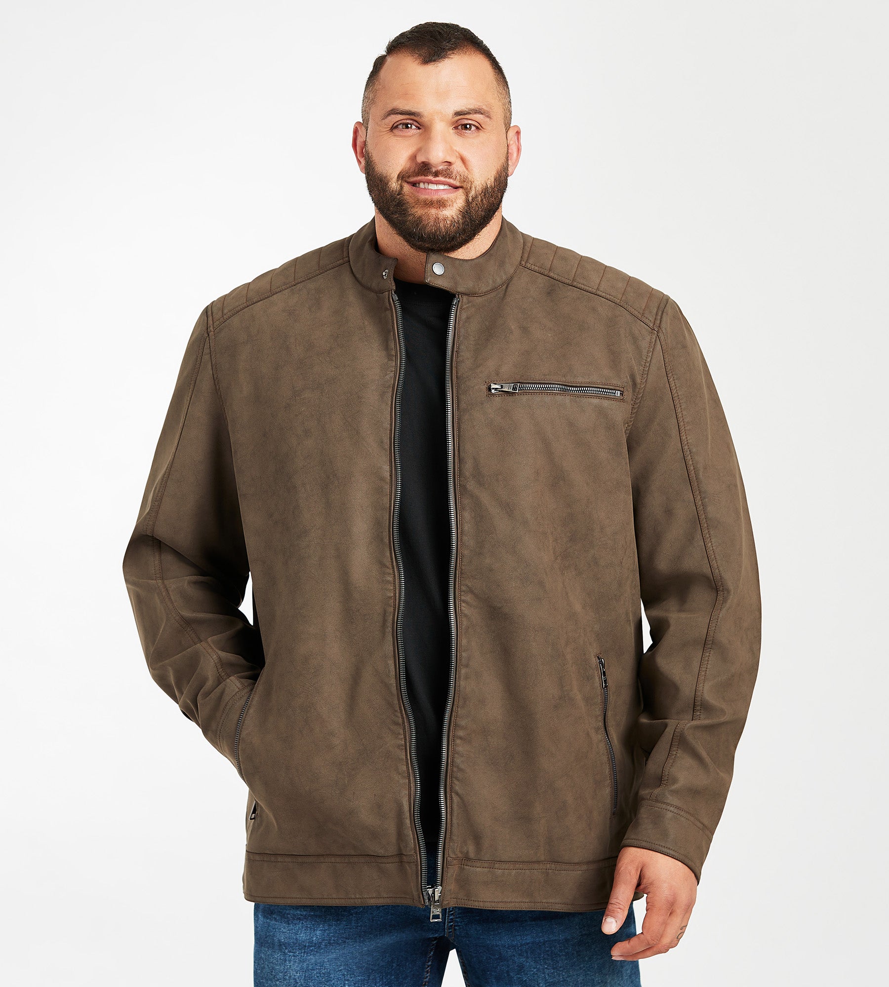 Faux Suede Jacket – George Richards Big & Tall
