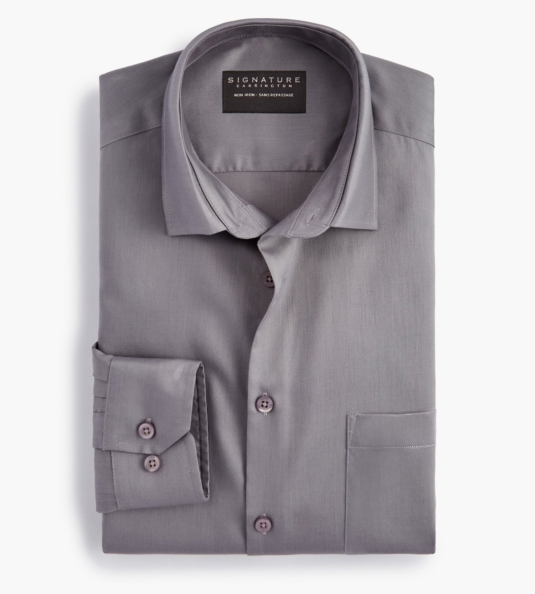 Classic Fit Non-Iron Sateen Dress Shirt | Signature Carrington | George Richards Big & Tall Men's Clothing | Shop online for Solid Dress Shirts made for plus-size men, shipping available across Classic Fit Non-Iron Sateen Dress Shirt | Signature Carrington | George Richards Big & Tall Men's Clothing | Shop online for Solid Dress Shirts made for plus-size men, shipping available across