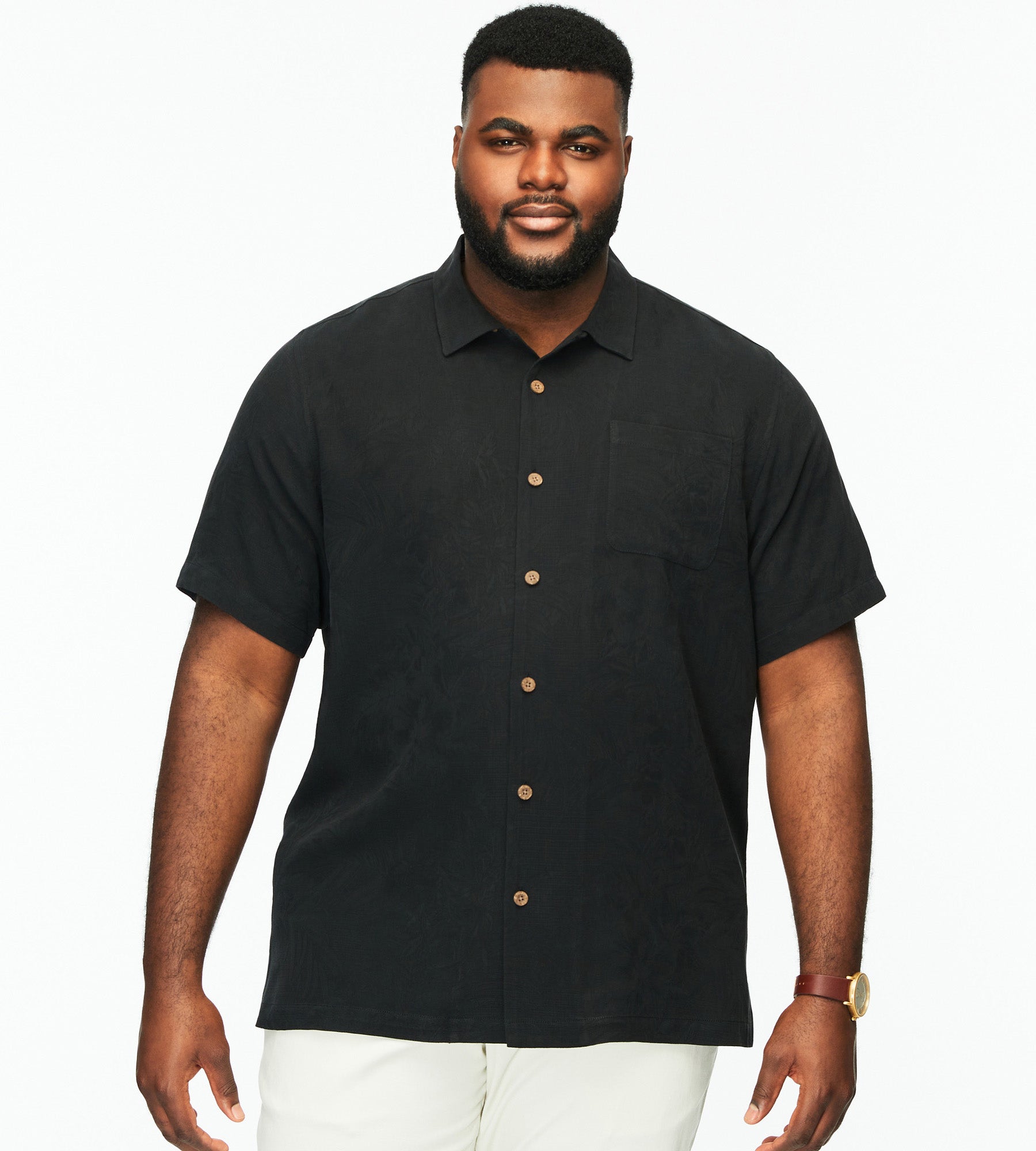 Tropic Isles Tonal Jacquard Short Sleeve Sport Shirt | Tommy
